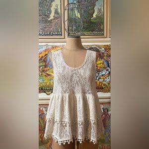 Free People crochet tank size large